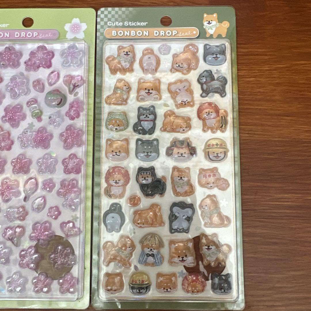 Amazon | ボンボンドロップ シールセット 3種 柴犬 桜 相撲 和柄